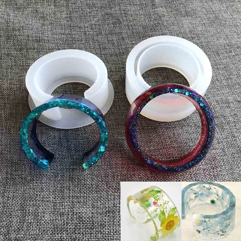 1pc Round Open Cuff Silicone Mold Casting Mould Resin Bracelet Bangle DIY Jewelry