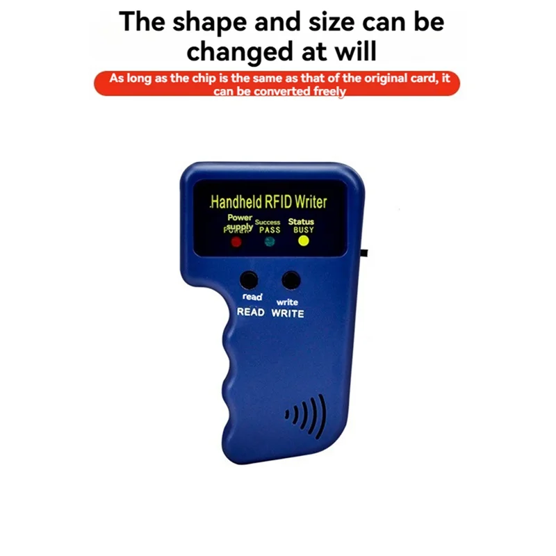 

ABKN-Handheld 125Khz RFID Card Reader Writer + 5 Keyfobs Copier Writer Duplicator Programmer ID Card Copy EM4305 T5577