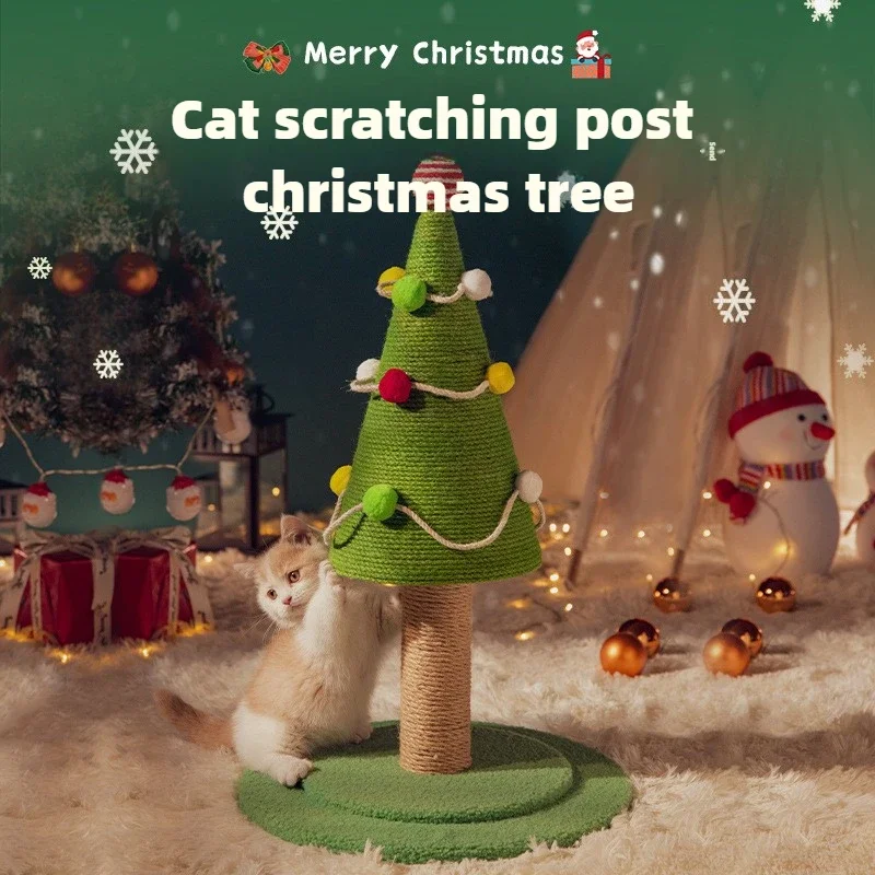 

Cat climbing frame Christmas tree cat scratching board Climbing tree grinding claws Solid wood litter Cat scratching frame Sisal