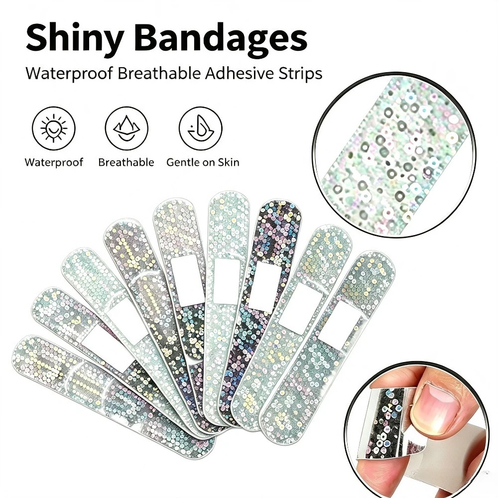 50pcs/lot Laser Color First Aid Band Aid Strips Adult Kids Plasters Wound Dressing Patch Waterproof Adhesive Bandages