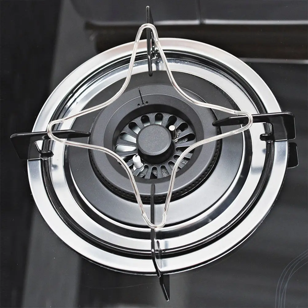 4Pcs Premium Iron Stove Wok Racks Pot Brackets for Gas Stove Heat Regulation Wide Use Pot Rack Steam Rack Housewarming Gift Idea