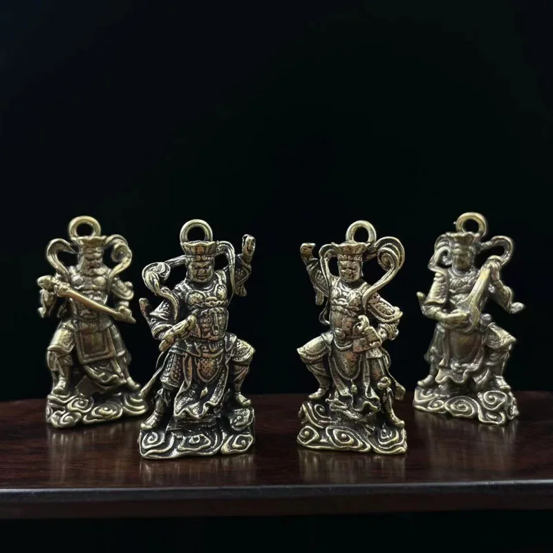 Collection Chinese Brass Carved The Four Heavenly Kings Four Diamond Buddhas Exquisite Statue