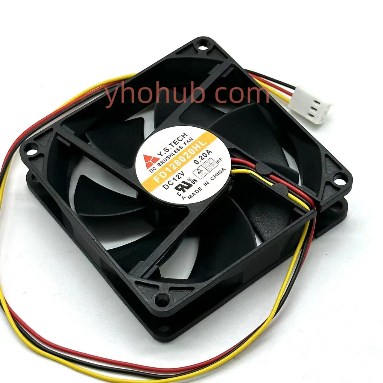 Y.S TECH FD128020HL DC 12V 0.20A 80X80X20mm 3-Wire Server Cooling Fan