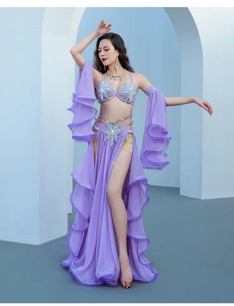 Customized links abanicos de seda bellydance belly dancewear tenue dance orientale femme costumes for women belly dance