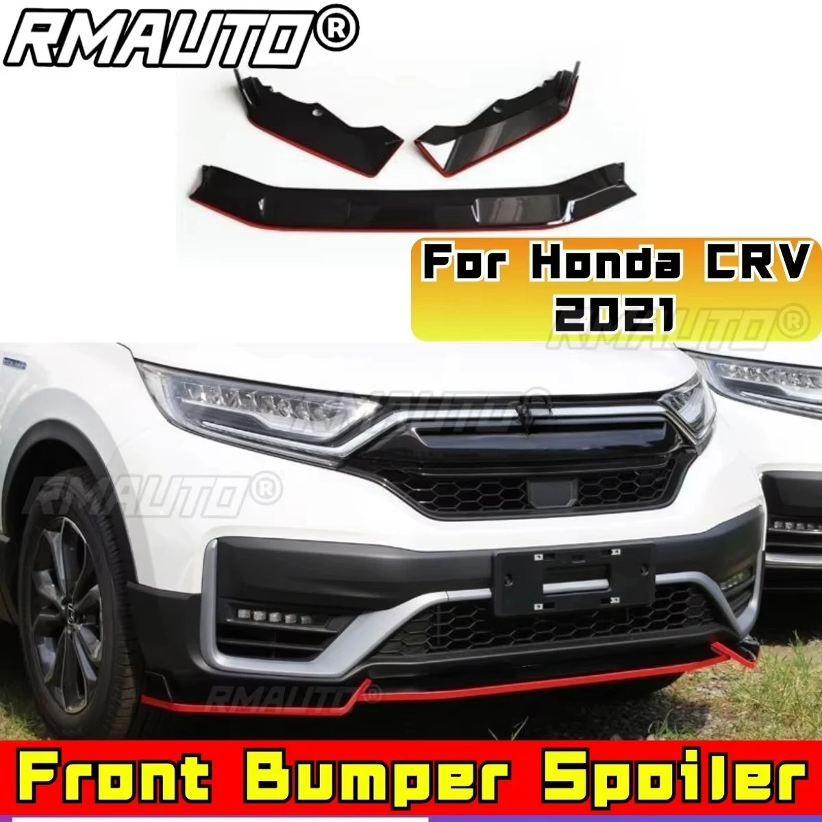 

For Honda CRV 2021 Car Front Bumper Lip Splitter Diffuser Car Accessories Gloss Black Bumper Lip Modification Part
