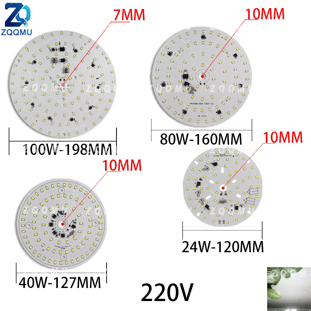 24W 40W 80W 100W AC220V LED Bulb Light Source Driver-Free High Power E27 E40 No Flicker For Crystal Chandelier Garage Workshop