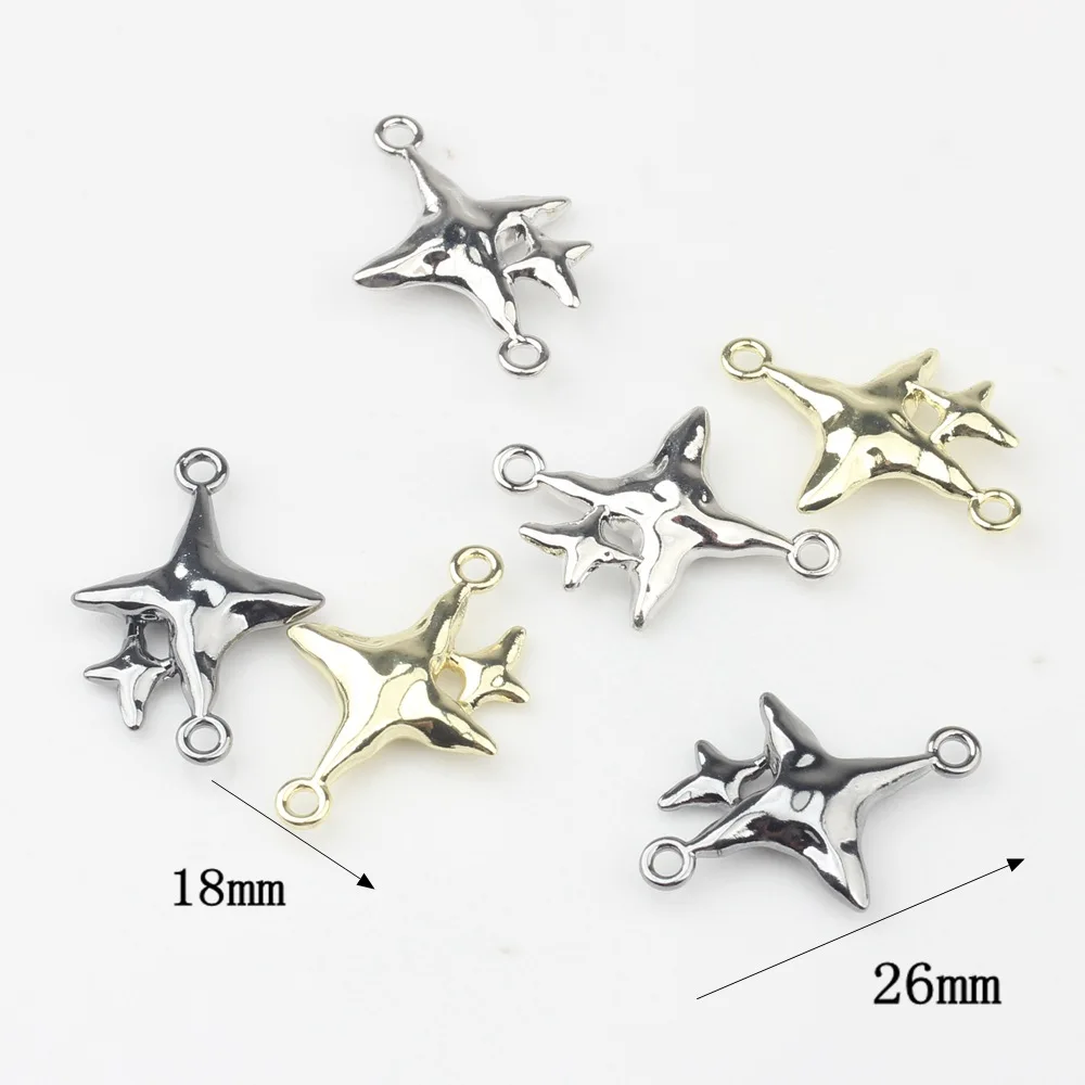 100pcs Handmade Silvery Golden Color Jewelry Connectors Star Bracelet Necklace Earrings Connectors Diy Jewelry Making Findings