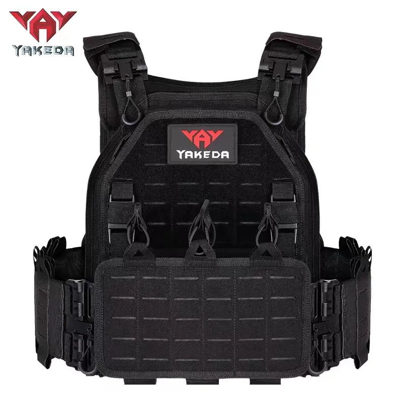 YAKEDA Chaleco táctico portaplacas ajustable de combate Airsoft