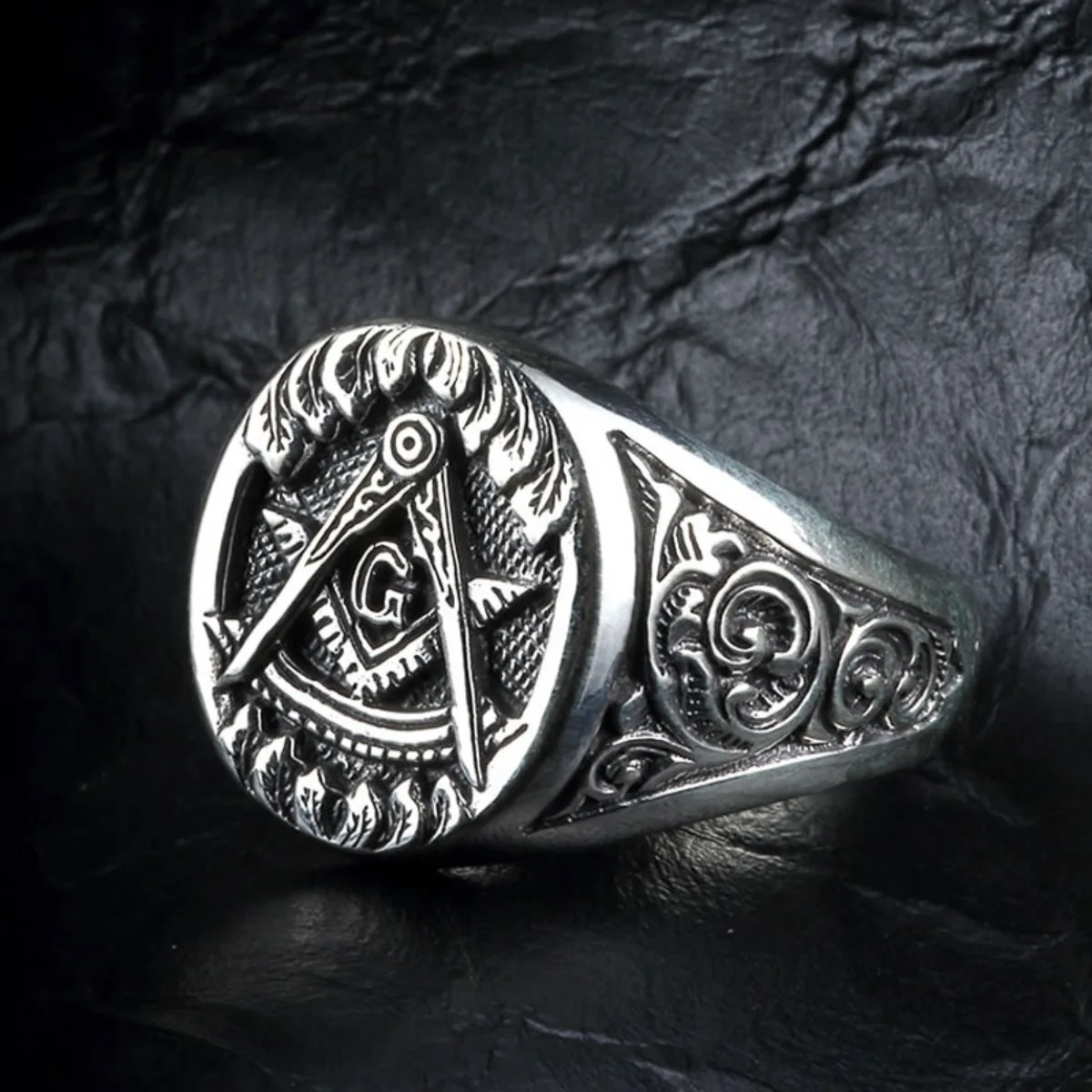 Vintage Freemasonry Rings for Men Stainless Steel Masonic Punk Jewelry Hiphop Mysticism Gift Charm Design Creative Accessories