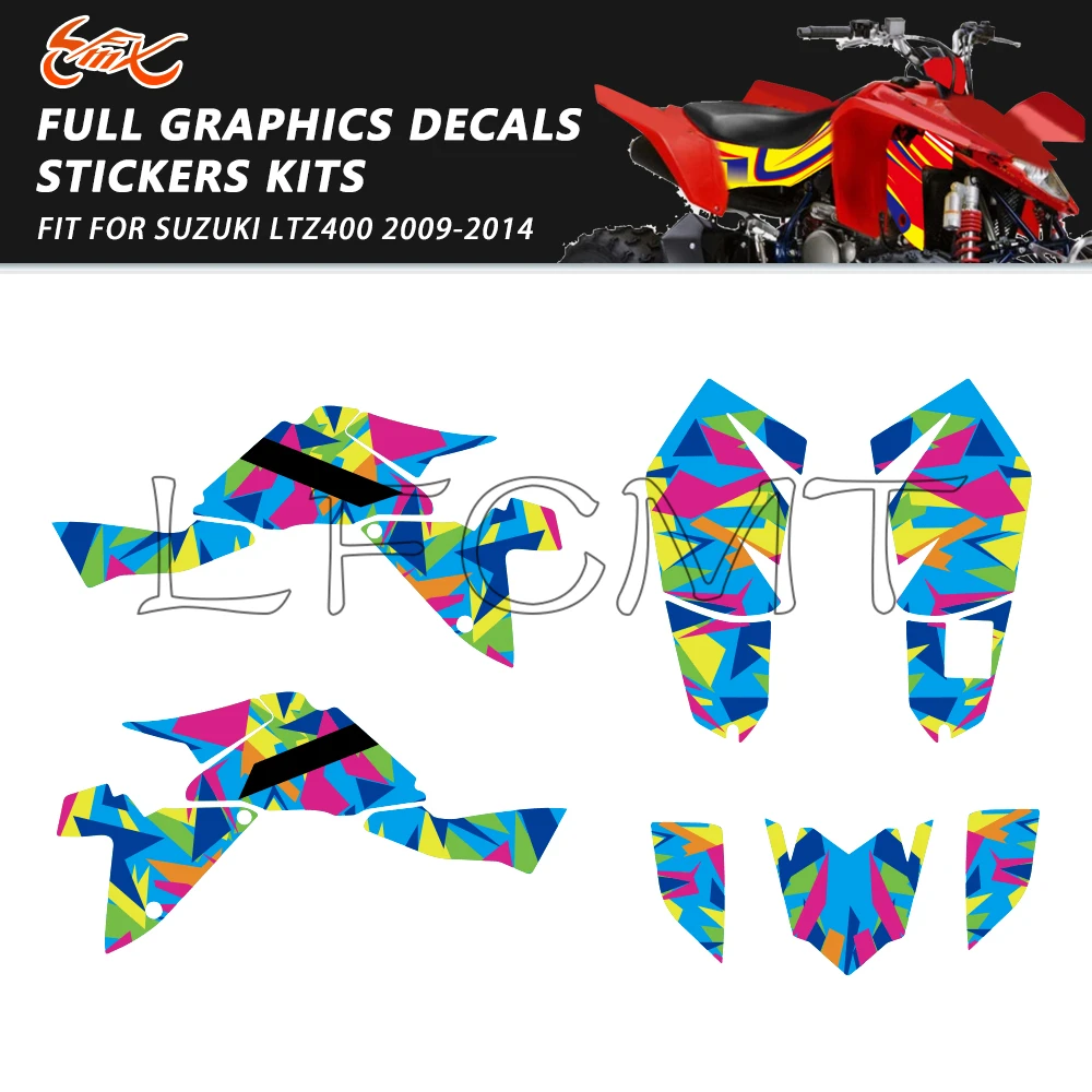 ATV Motorcycle Sticker Fit for Suzuki LTZ400 LT-Z400 LTZ 400 2009 2010 2011 2012 2013 2014 Full Graphics Background Decals Kits