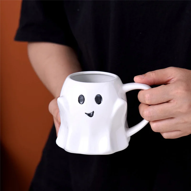 

BAAJ-Ghost Ghostface Mug 3D Cute For Halloween Coffee Cup White Coffee Milk Tea Lover
