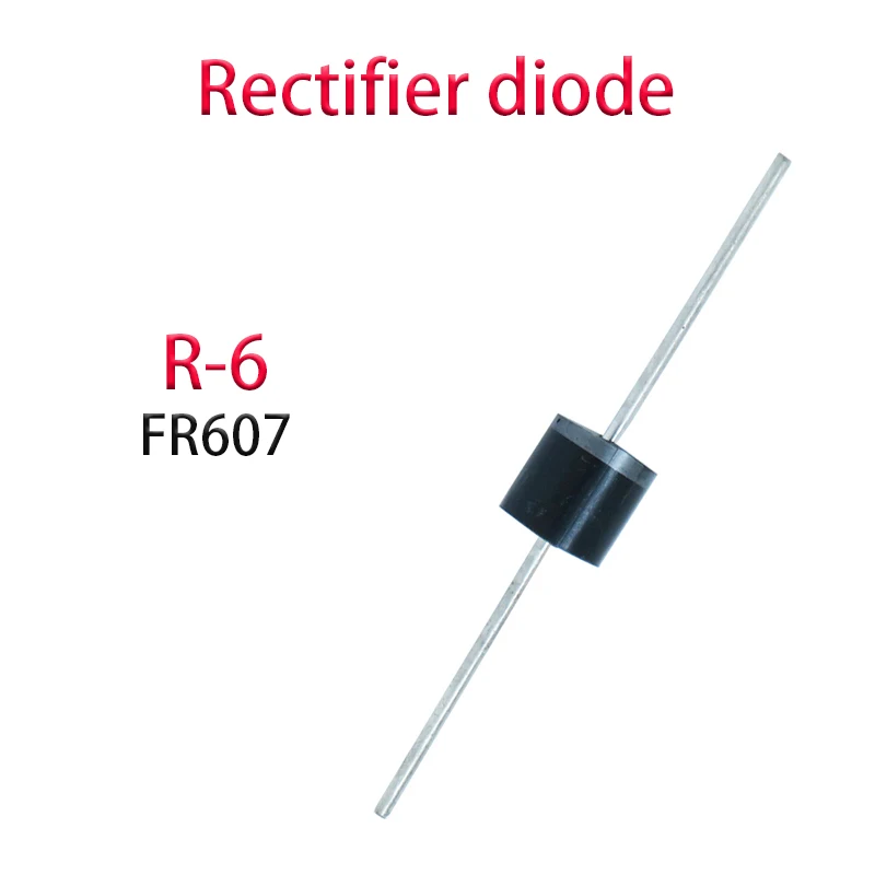 100PCS FR607 R-6 Direct insertion diode High frequency fast recovery diode Long legged high-power