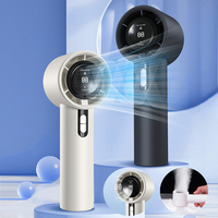 2024 New 3000mAh Rechargeable 100 Gears High Speed Handheld Fan Portable Air Conditioner Mini Fan with LED Display Screen