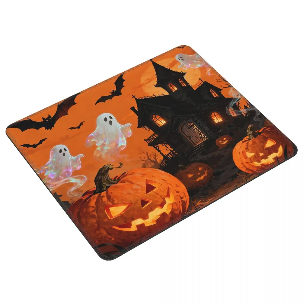 Halloween Pumpkin Haunted House Ghost Mouse Pad Computer Keyboard Mouse Mat Gaming Laptop Desk Mat Office Table Mats