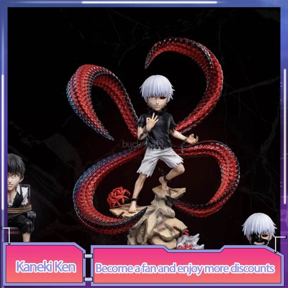 18cm Tokyo Ghoul Figure Kaneki Ken Figure White Hair Four Hegemon Anime Figure Double Headed Collection Model Ornament Toys Gift