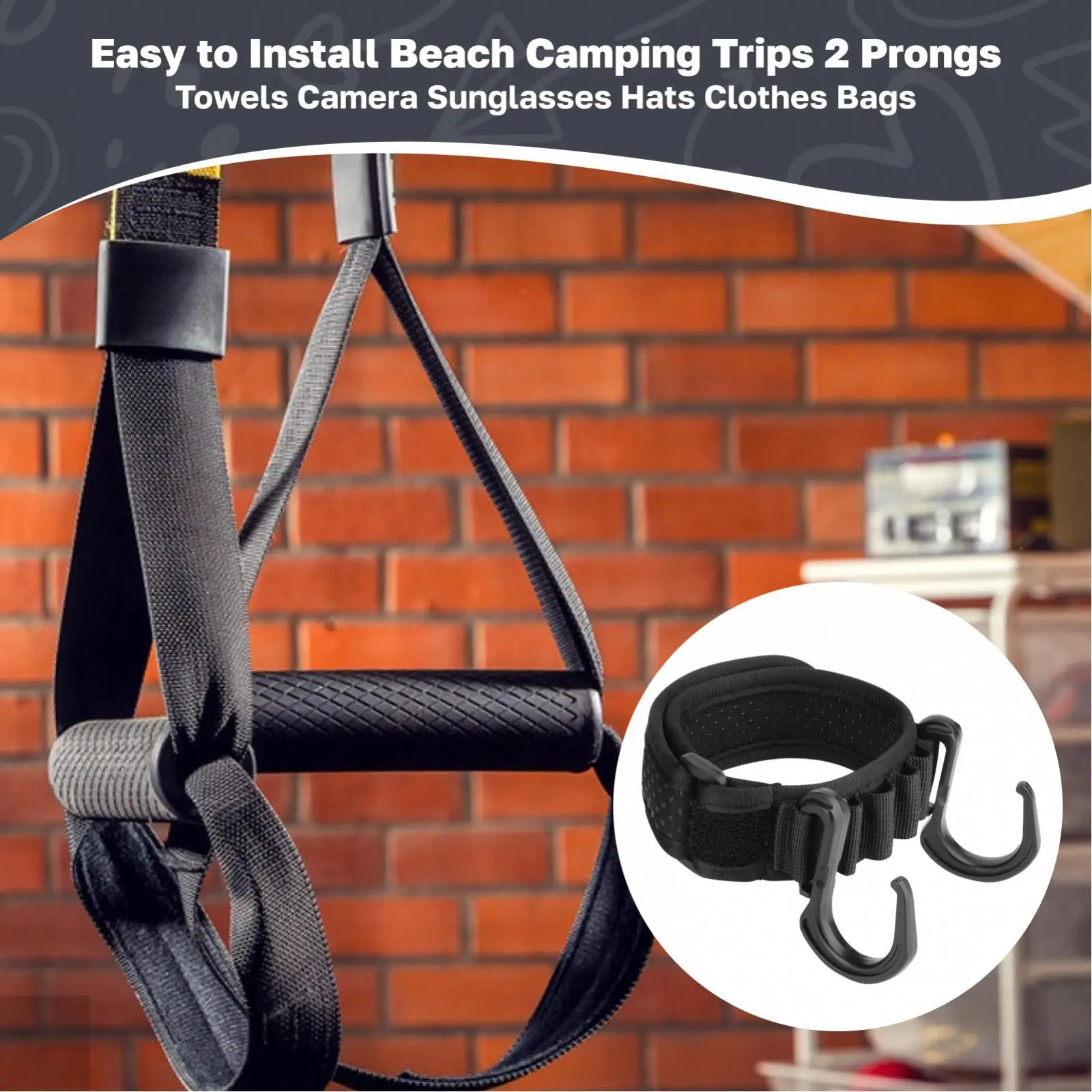 Beach Umbrella Hook Easy Install Double Prong Hanger Travel Essential for Beach Chair Shade or Camping Beach Umbrella Hook Easy Install Double Prong Hanger Travel Essential for Beach Chair Shade or Camping