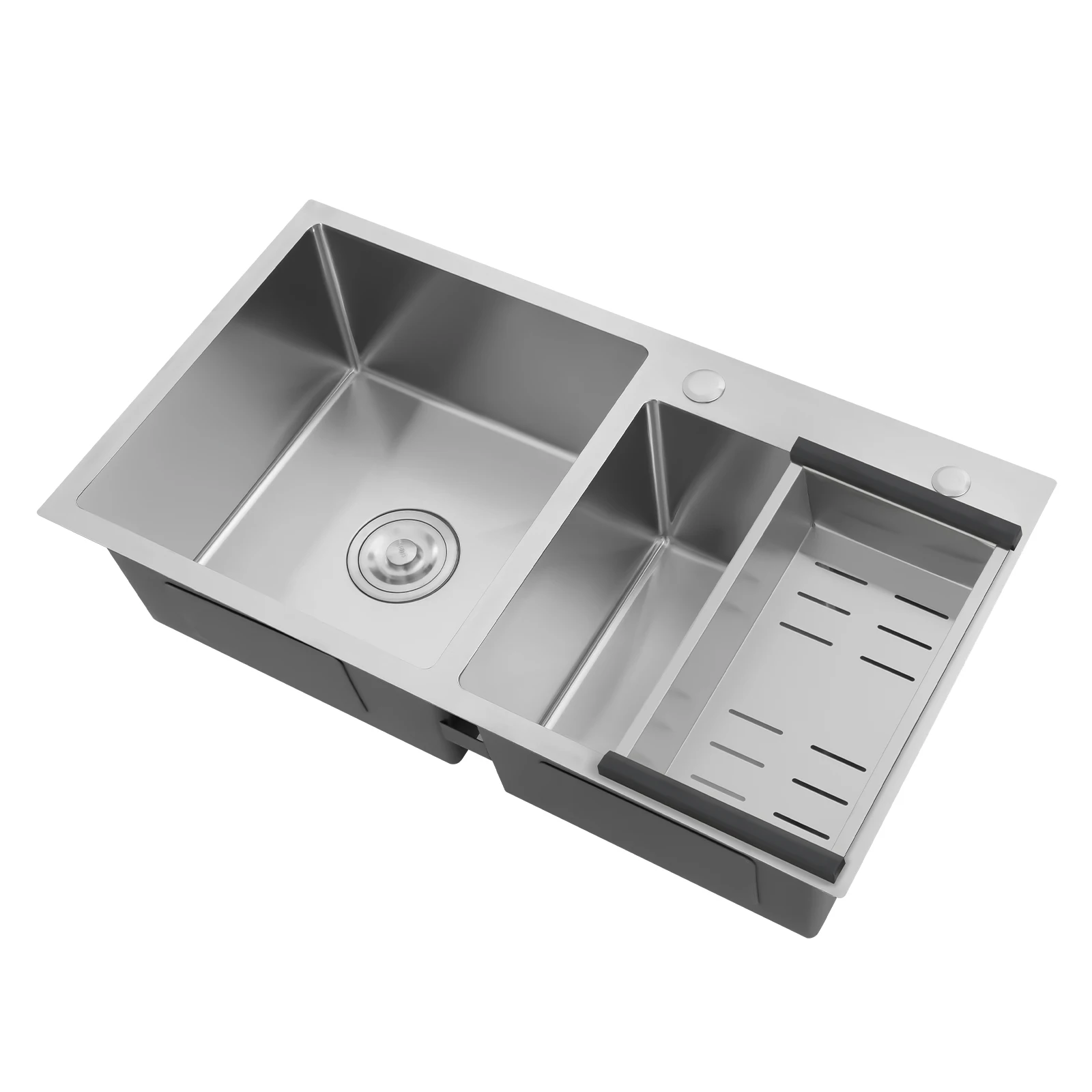 

Professional Kitchen Sink Double Bowl, Heavy Duty 16G Stainless Steel Sink with Soundproof Pad