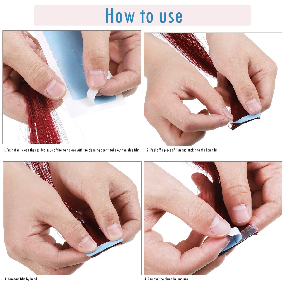 1Sheet Hair Tools Double-Sided Tape Strips For Toupee Lace Wigs Adhesives Hair Extensions Tape Toupee Glue Wigs Tape