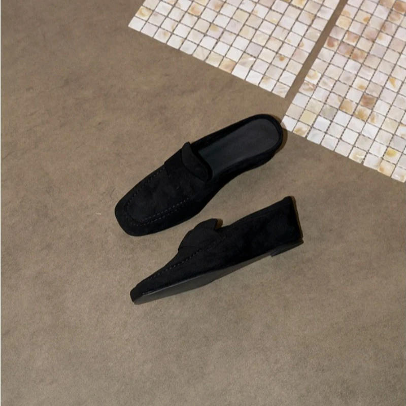 Womens Spring and Summer Casual Retro Slip-On Sandals Fashionable New Design Comfortable One-Step Wom Outds Foraroenor We's Flat