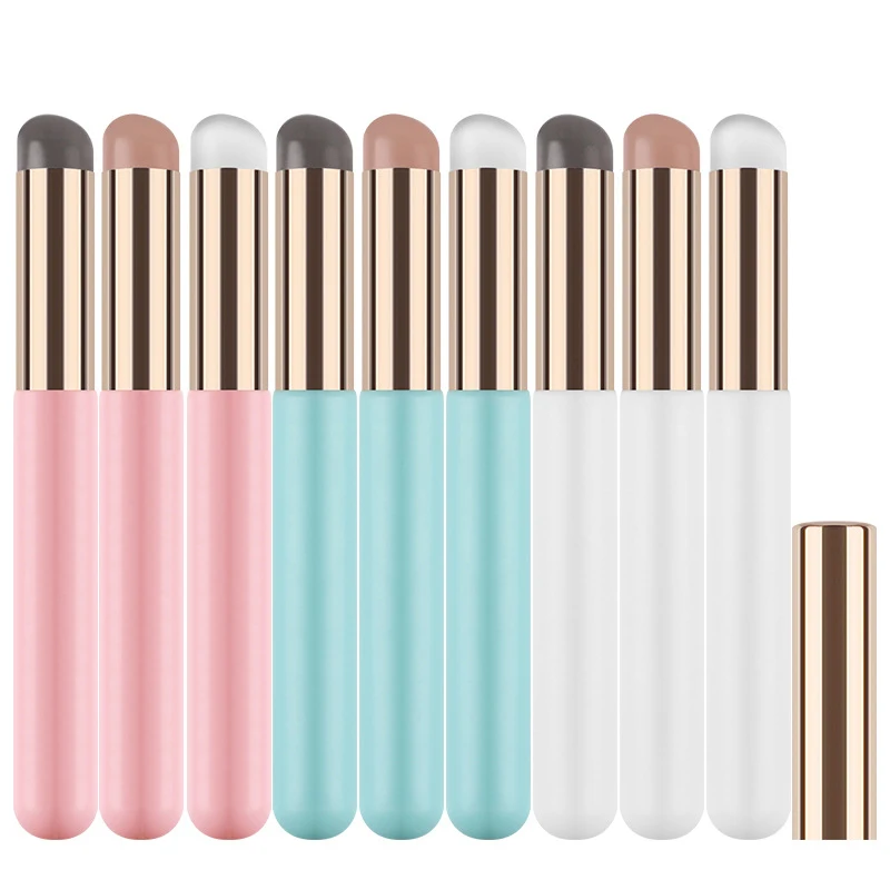 Portátil Silicone Lip Brush, angular corretivo maquiagem ferramenta, cabeça redonda como dedos, escova de batom macio Q, corretivo escova