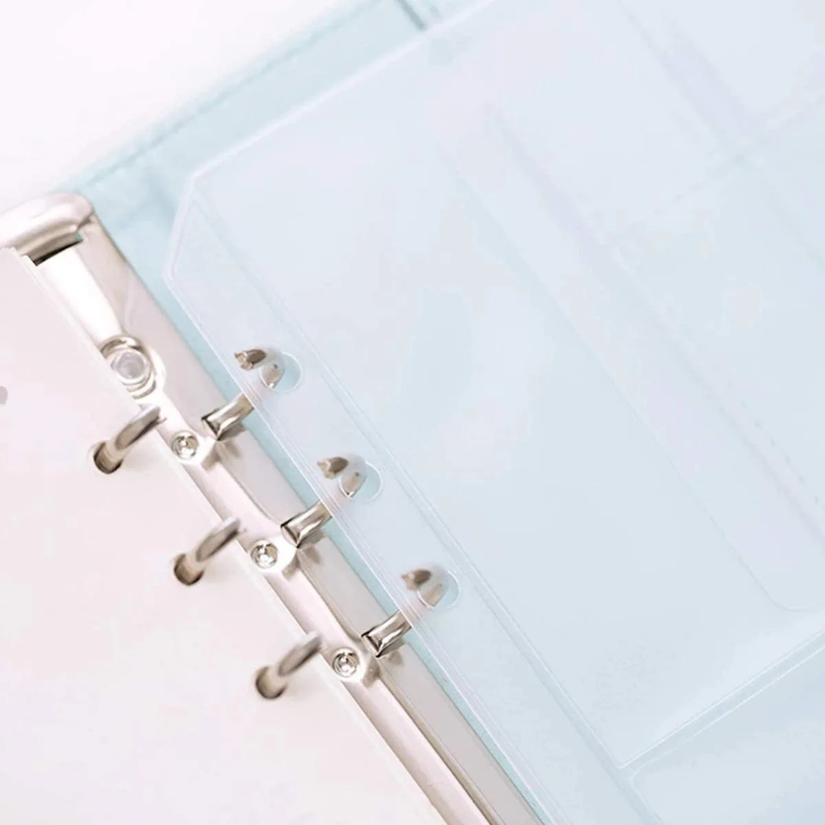 12 buah A5 Binder kantong Binder folder ritsleting untuk 6-cincin Notebook Binder longgar daun Insert tas kantong tahan air