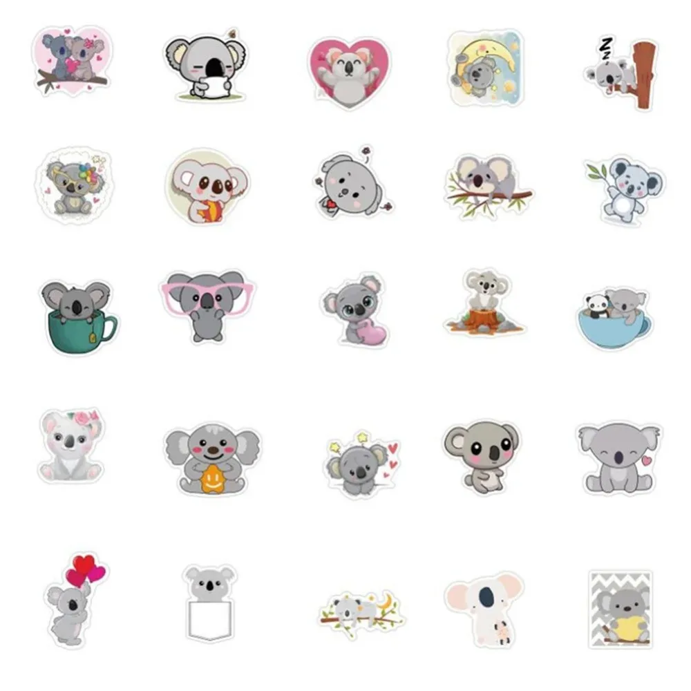 50PCS Animal Cute Koala Cartoon Graffiti Stickers Mobile Phone Skateboard Laptop Guitar Waterproof Stickers