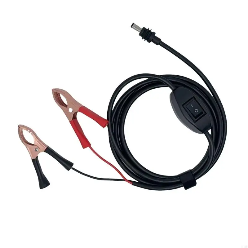 Power Input Cable with Clamp Ends and Round Device End, On Off Control, 16 Size Wire for Equipment Connection Tasks B03E