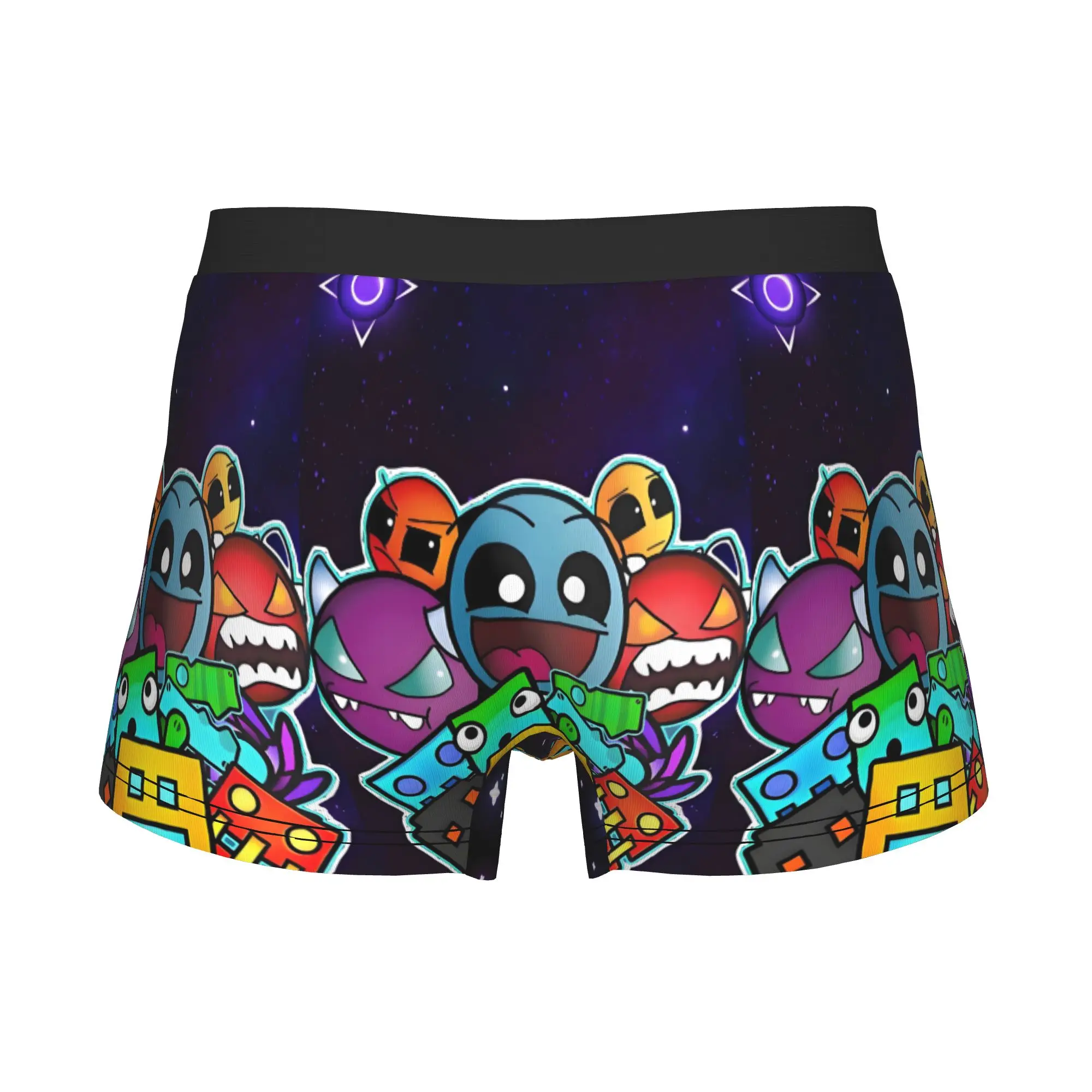 Geometry Dash Characters Boxers Shorts Men Galaxy Purple Briefs Underwear Fashion Underpants