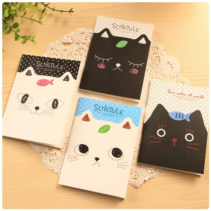 Koreaanse Briefpapier Katten Cartoon Notepad Mini Draagbare Kleine Notebook Patroon Student Prijzen Gift Notepad Briefpapier