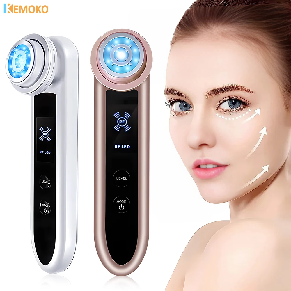 

Facial Massager Radio Frequency Vibrator EMS Skin Rejuvenation Anti Aging Beauty Instrument LED Photon Mesotherapy Face Lifting