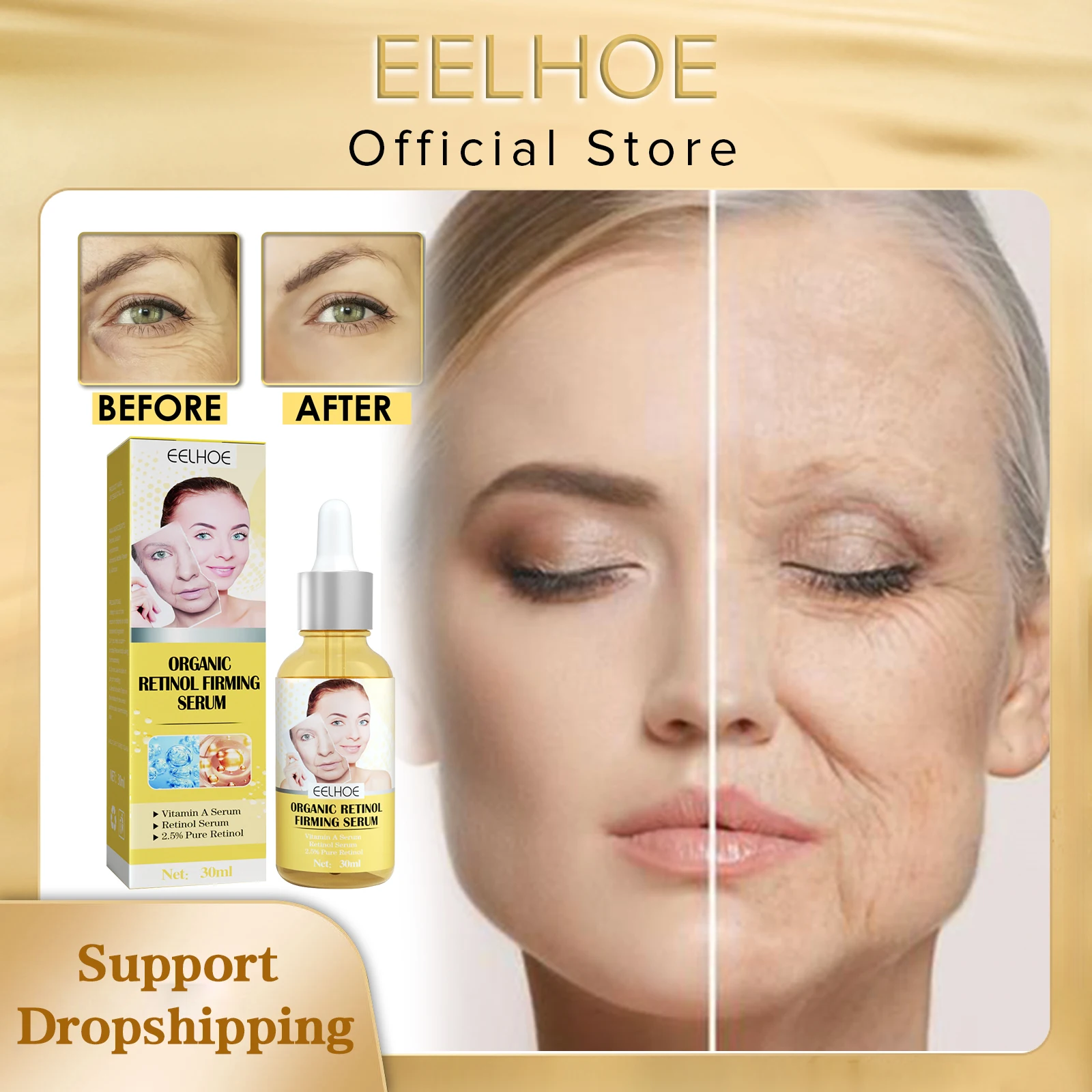 

EELHOE Retinol Anti-Wrinkle Essence Facial Anti-aging Serum Firming Mositurizing Fine Lines Repair Wrinkle Remover Free Shipping