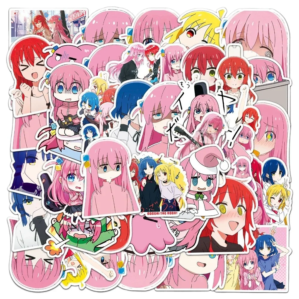 50 قطعة أنيمي بوتشي ذا روك! ملصقات كارتون مانغا اليابانية للفتيات Gotoh Hitori Ijichi Nijika Kawaii رسم خربش الزينة