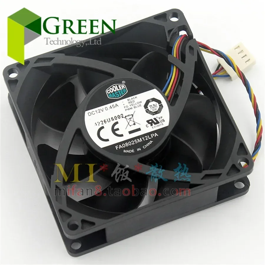 

Оригинальный Cooler Master FA08025M12LPA 8025, 80 мм, 8 см, корпус компьютера, охлаждающий вентилятор для процессора, 12 В, 0,45 А, вентилятор с ШИМ, 4 контакта