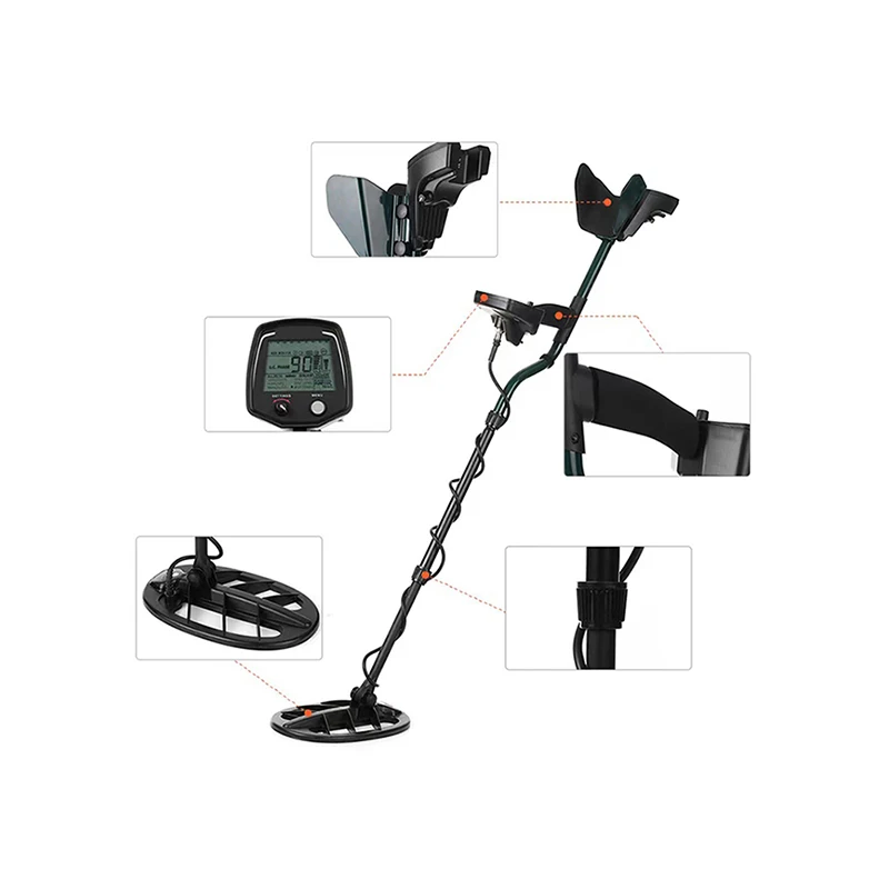 Hand-held Underground Metal Waterproof Detector T2 High Precision Search Instrument With LCD Screen For Outdoor Treasure Hunting