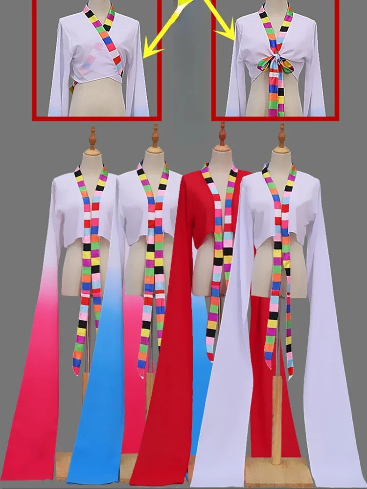 Costume de danse tibétaine pour femme, manches en Y, vêtements de pratique classiques, danse Yangko, opéra de Pékin