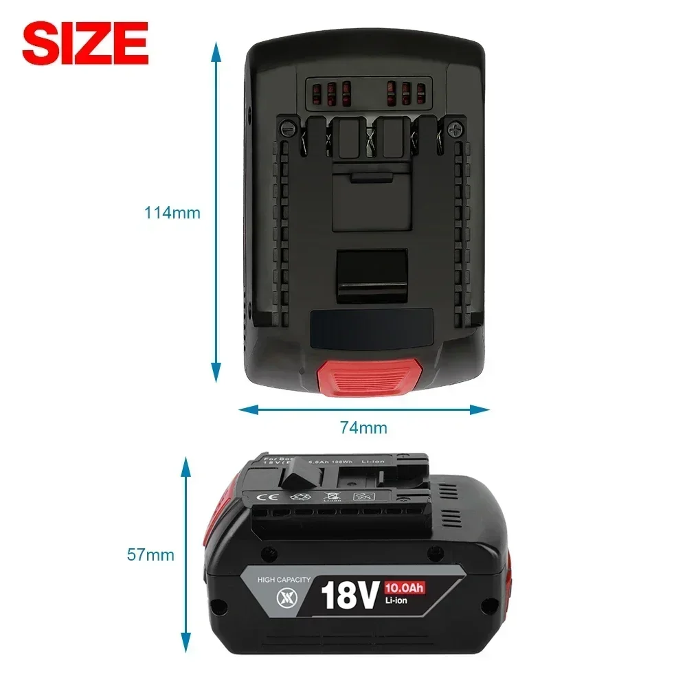 18V 10000mAh Vervangende Batterij Voor Bosch 18V Professionele Systeem Draadloze Gereedschap Bat609 Bat618 Gba18v80 21700 Mobiele