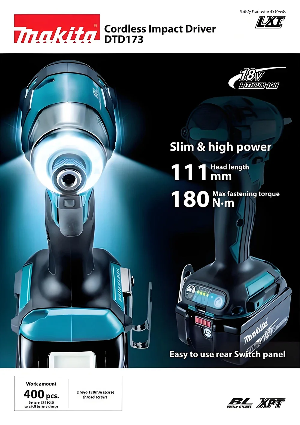 2025 Makita DTD173 bule 18v Brushless Lithium-ion Impact Driver Power Tool Multifunctional Tool, Drill Bit, Power Tool view 6
