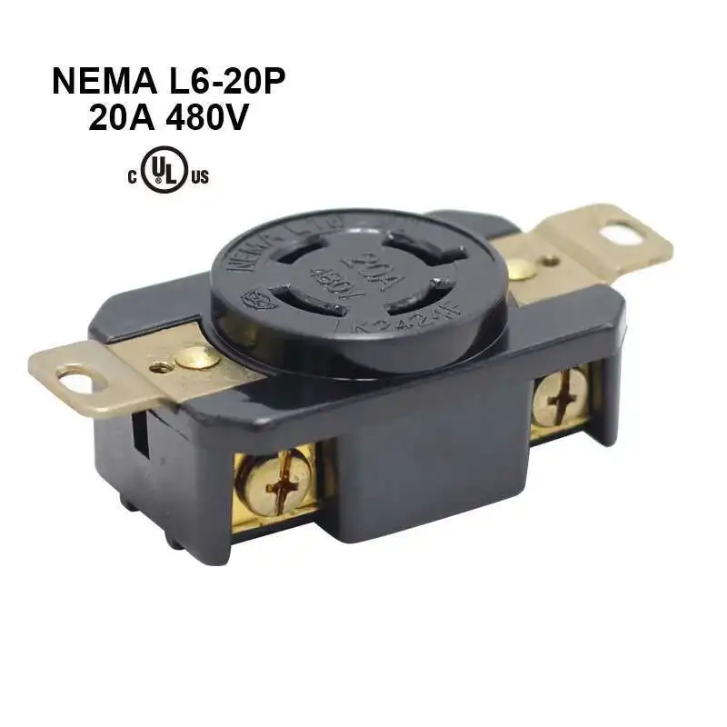 LK2424F US NEMA L16 20R Presa Presa 20A 480V Femmina Connettore di bloccaggio cablato Spina di alimentazione di controllo del generatore dell'industria americana