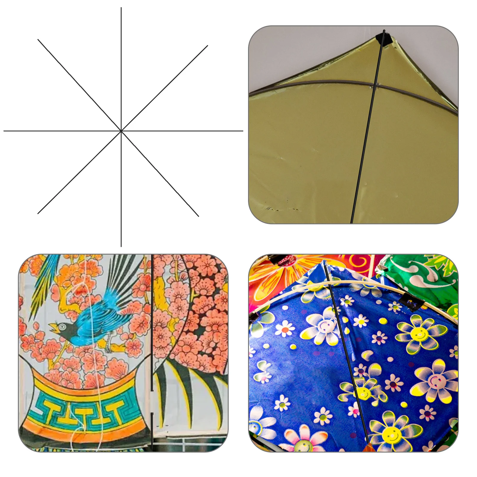 4 pçs sp suporte de plástico reforçado quadro leve peças estrutura pólos kite haste kit vento estabilização hastes ao ar livre kite