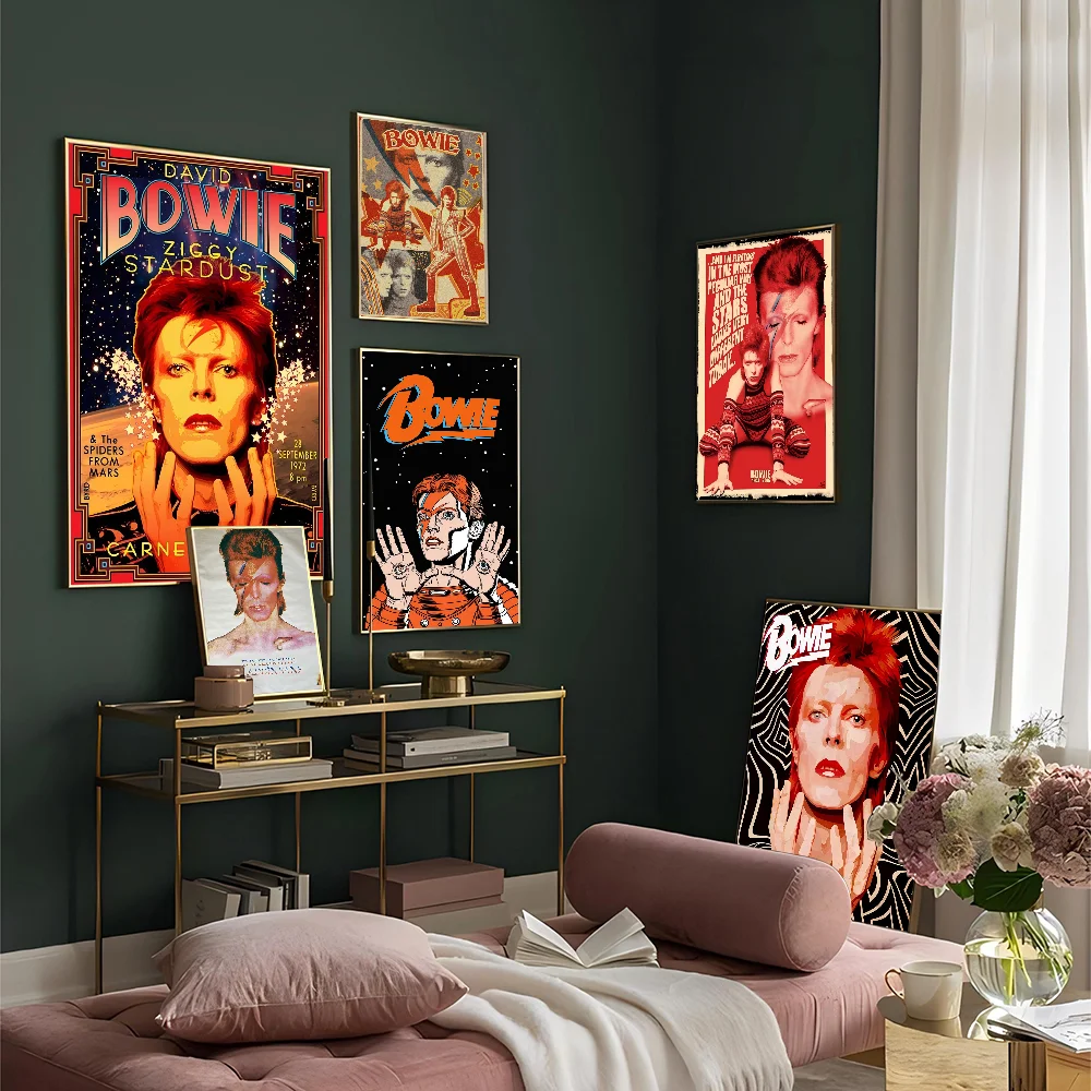 Rock Singer D-David_B-Bowie Classic Vintage Posters Whitepaper Prints Posters Artwork Kawaii Room Decor