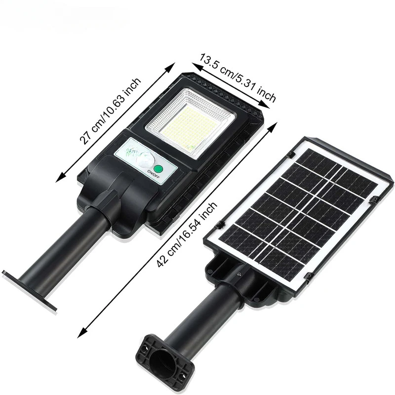 Imagem -02 - Luzes de Rua Solares ao ar Livre à Prova Impermeável Água Luz Solar à Prova Impermeável Água Luz de Rua Solar e Painéis Sensor Movimento para Quintal Cerca Jardim