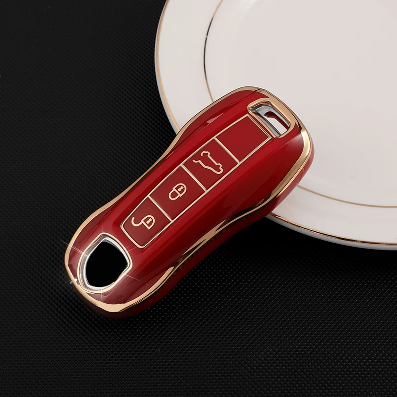TPU Car Key Case Cover for Porsche for Panamera Cayman Boxster 911 9ya 971 Macan Cayenne Smart Protection Shell Remote Key Cover