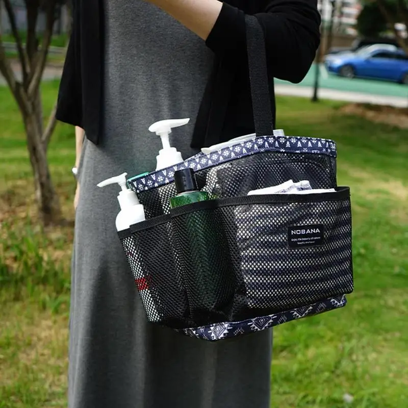 Portable Shower Mesh Caddy Bag Bathroom Toiletry Bag Portable Shower Organizer Shower Tote Toiletry Organizer With 8 Storage