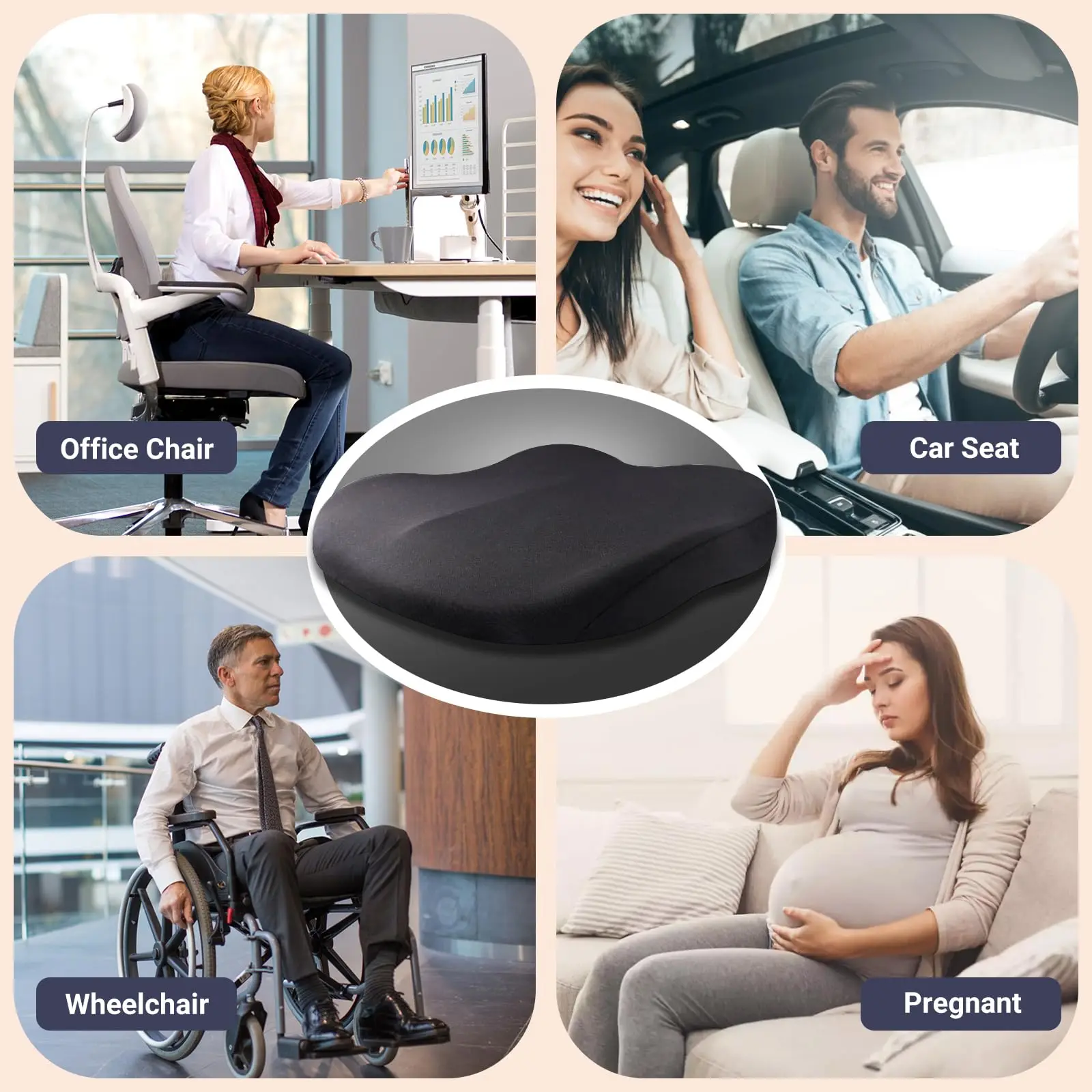 1pc Memory Foam Slow Rebound Support Cushion, Long Sitting Hip Protection Pad, Suitable for Office,Car,Chair Seat Cushion - view 6