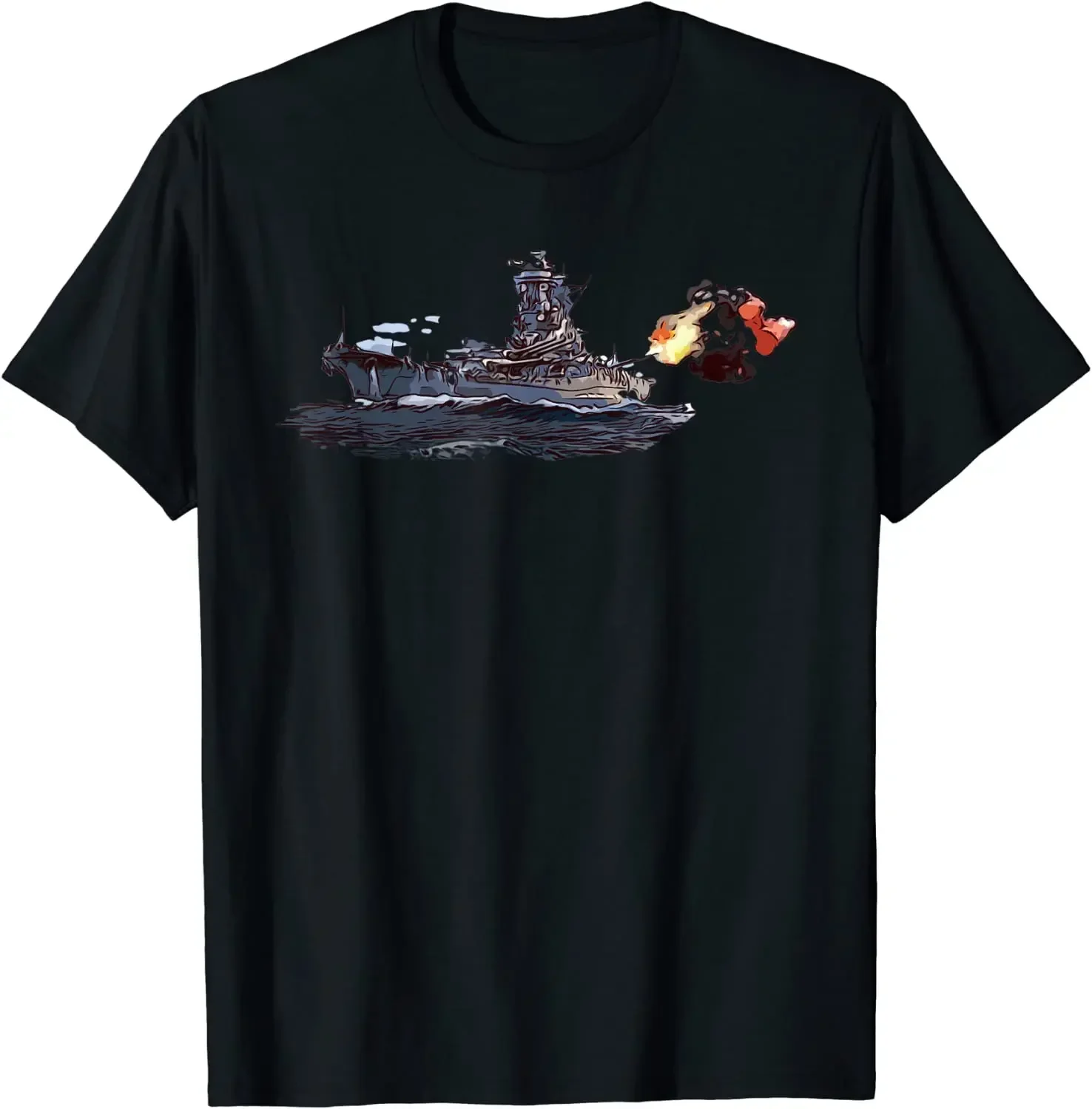 

WW2 Warship Battleship Cruisers Naval Fleet Military History Men T-Shirt Short Sleeve Casual Cotton O-Neck Summer Shirt