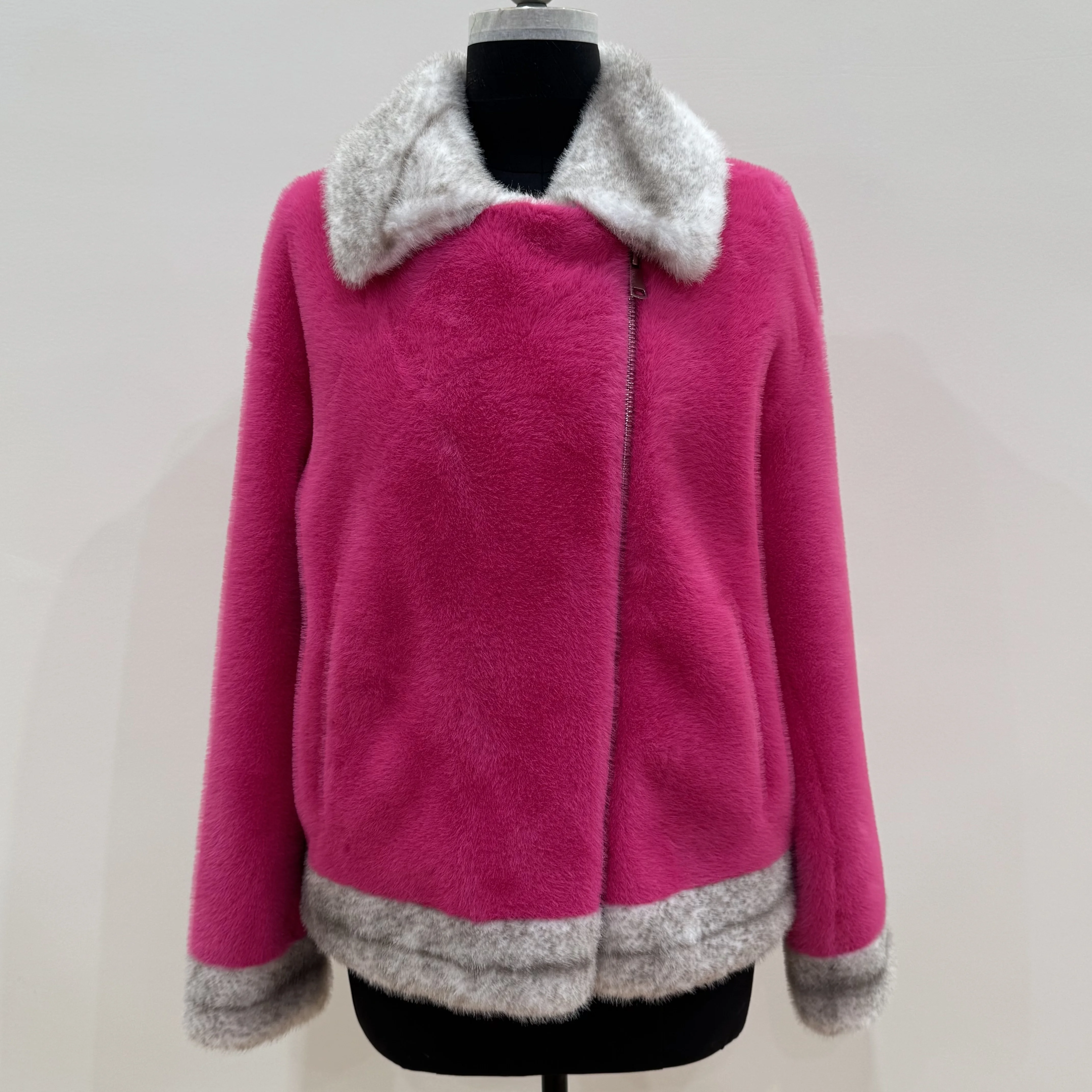 

Women's mink faux fur coat for women's fashion temperament, short style, color blocking, multifunctional mink coat