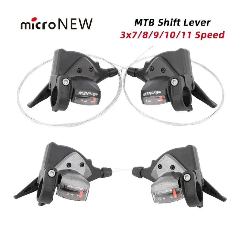 MicroNEW przerzutka rowerowa 3x7 3x8 3x9 3x10 3x11 prędkość MTB przednia tylna dźwignia zmiany biegów przełącznik do roweru górskiego części rowerowe