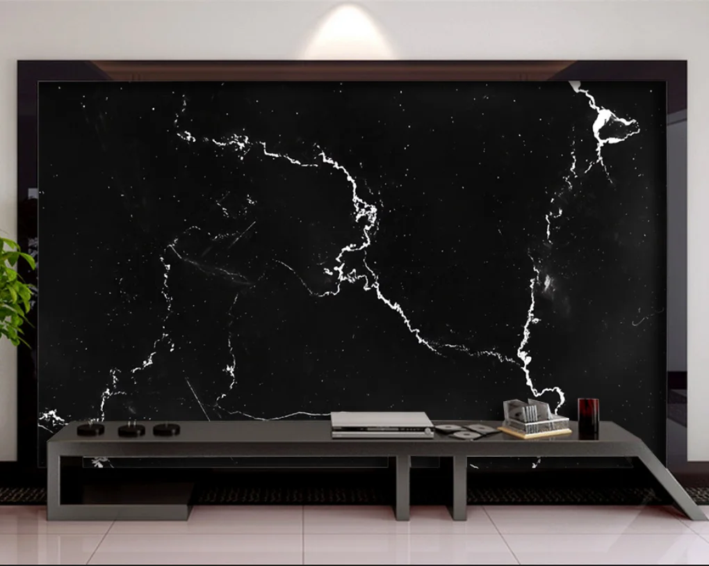 papel de parede Custom Modern Light luxury atmospheric mural black marble Living Room Sofa Decoration Painting Wallpaper