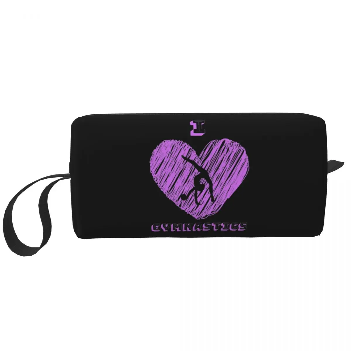 

I Love Gymnastics Gym Makeup Bags Women Cosmetic Bag Stylish Outdoor Makeup Organizer Case