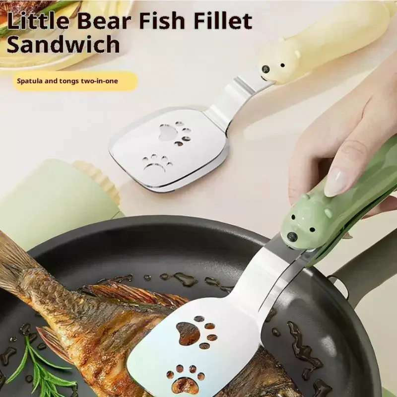 

New Multifunctional Food Tongs Stainless Steel BBQ Bread Clip Durable Frying Shovel Clip Fried Fish Shovel Household Kitchenware